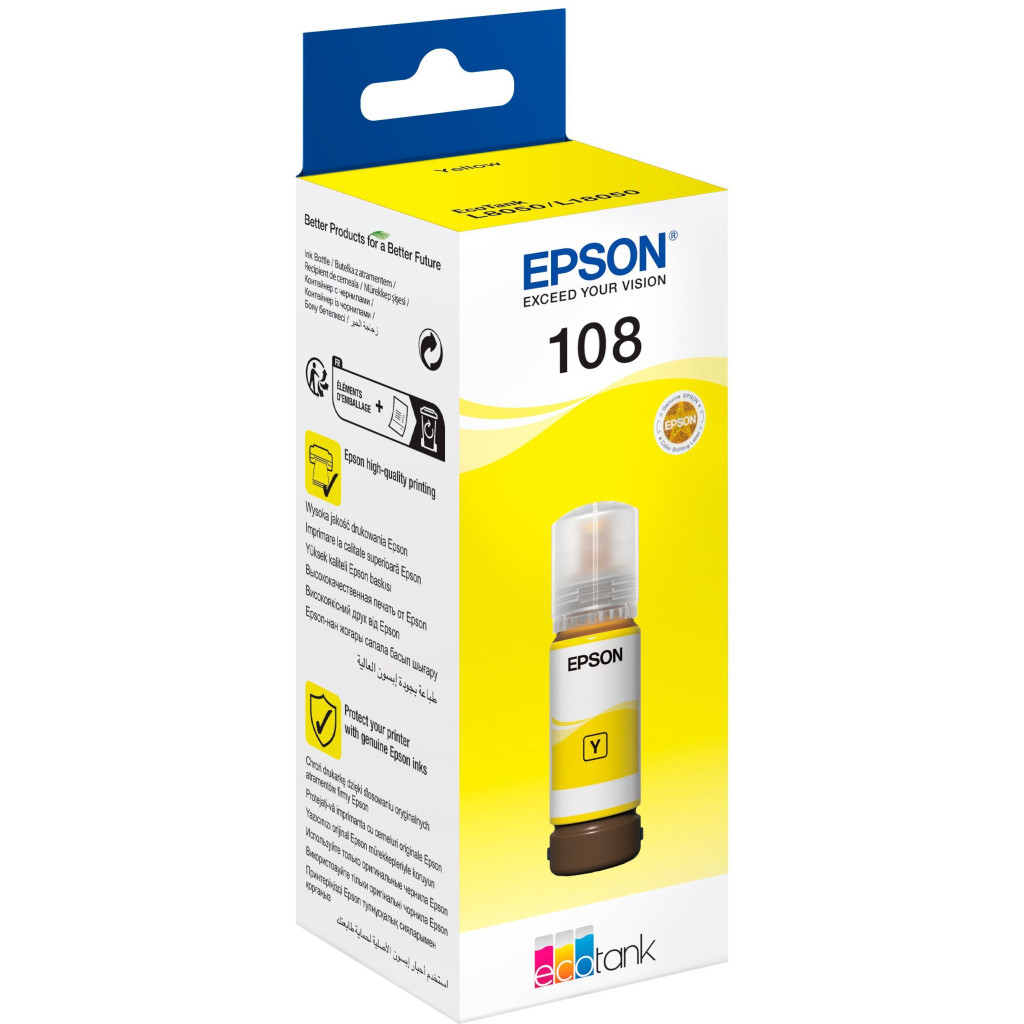 Контейнер з чорнилом Epson 108 EcoTank L8050/L18050 yellow (C13T09C44A) - зображення 1