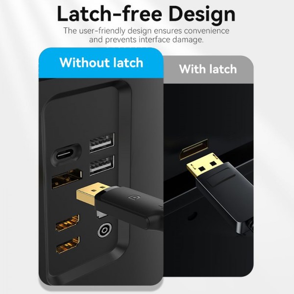 Кабель Vention DisplayPort - HDMI (M/M), 1.8 м, Black (HFOBAC) - изображение 6