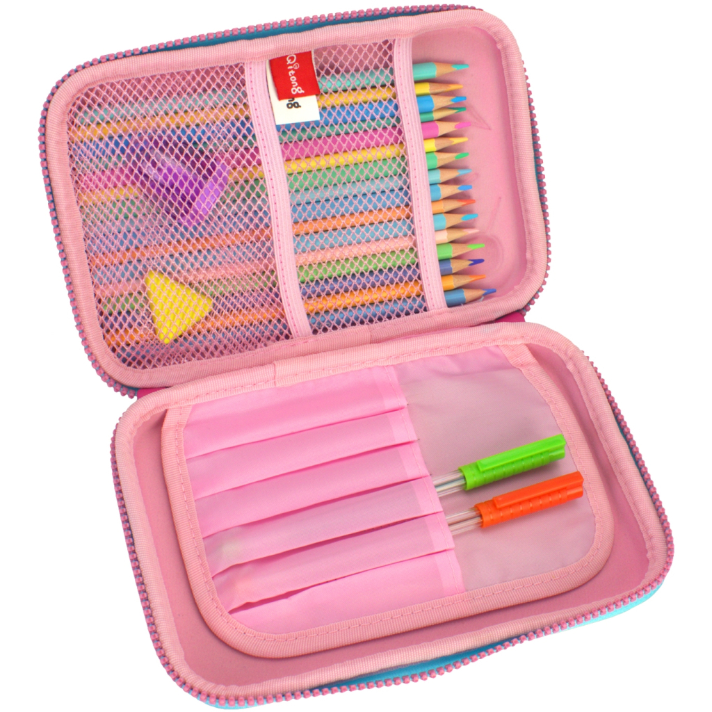 Пенал Cool For School з тисненням 1 відділення Рожевий (QT-5681-Pink) - зображення 2