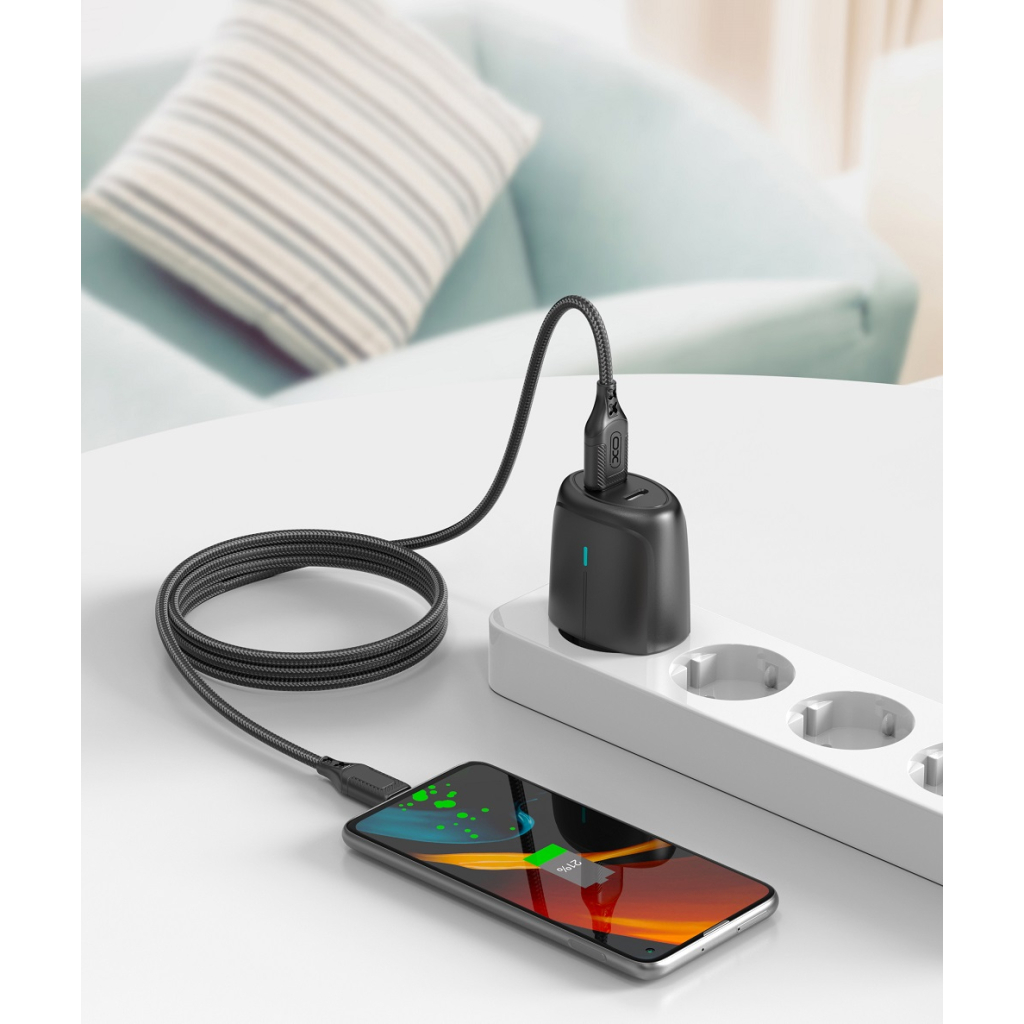 Дата кабель USB 2.0 AM to Micro 5P 1.0m braided black XO (NB235_M_Black) - зображення 4