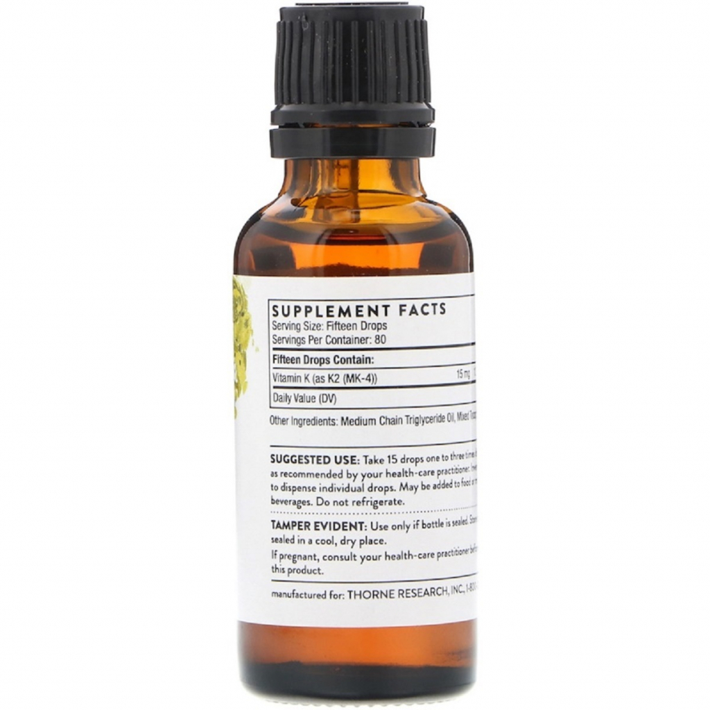 Вітамін Thorne Research Вітамін К2, 1 Рідка Унція (30 мл) (THR-17001) - зображення 2