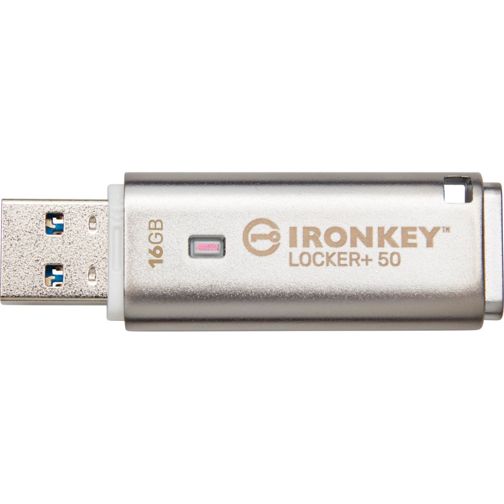 USB флеш накопичувач Kingston 16GB IronKey Locker Plus 50 AES Encrypted USB 3.2 (IKLP50/16GB) - зображення 4