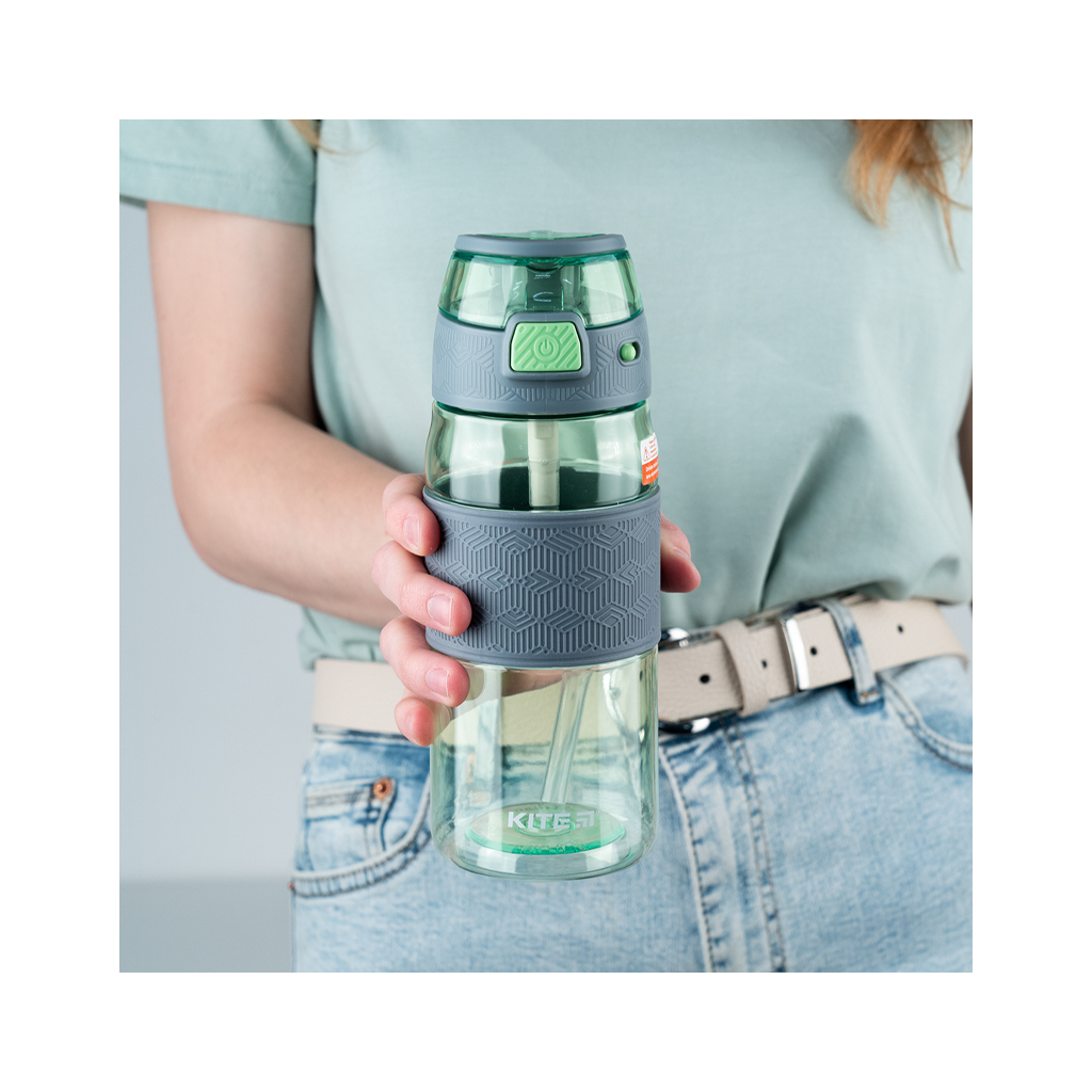 Поїльник-непроливайка Kite 600 мл, зелено-сіра (K24-1201-2) - зображення 6