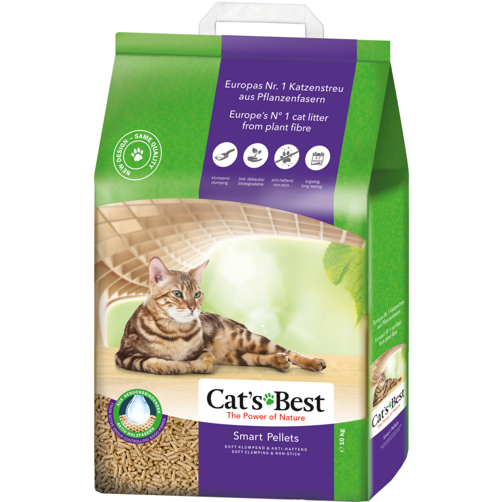 Наповнювач для туалету Cats Best Smart Pellets Деревний грудкувальний 10 кг (20 л) (4002973217429) - зображення 1