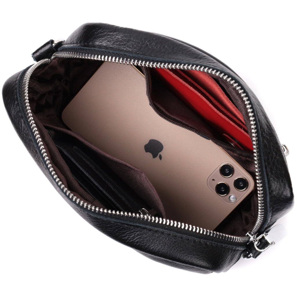 Сумка Vintage Жіноча з натуральної м'якої шкіри Чорна (22436) - зображення 5