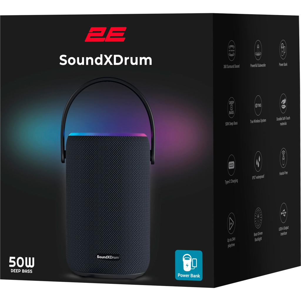 Акустична система 2E SoundXDrum Black (2E-BSSXDWBK) - зображення 8