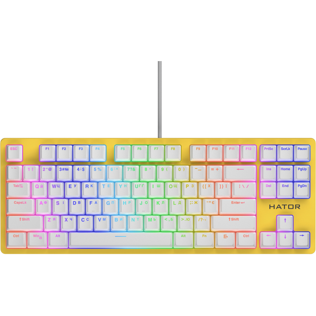 Клавіатура Hator Rockfall 2 Mecha TKL Orange USB Yellow (HTK-722) - зображення 1