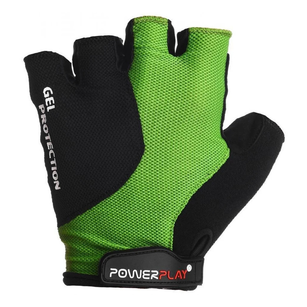 Велорукавиці PowerPlay 5028 Black/Green L (5028A_L_Green) - зображення 2