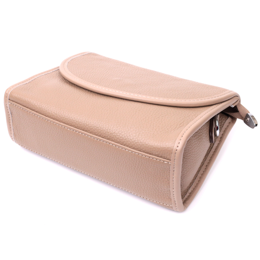 Сумка Vintage Шкіряна жіноча з напівкруглим клапаном Бежева (22257) - зображення 3