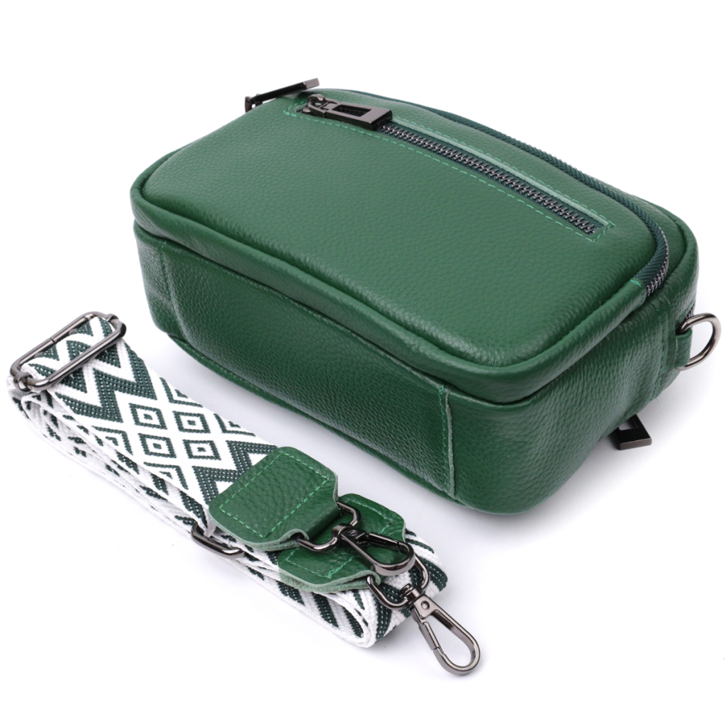 Сумка Vintage З натуральної шкіри Зелена (22639) - зображення 7