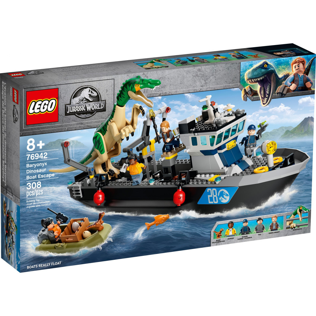 Конструктор LEGO Jurassic World Втеча баріонікса на катері 308 деталей (76942) - зображення 1
