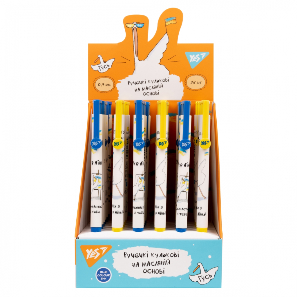 Ручка кулькова Yes Гусь автоматична 0,7 мм синя в асортименті (412162) - зображення 4