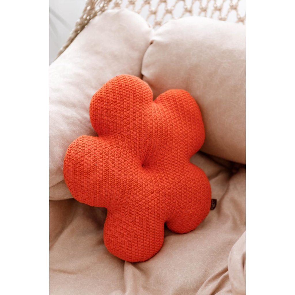 Подушка Прованс в'язана декоративна Квіточка 40 см Помаранчева (033715) - зображення 2