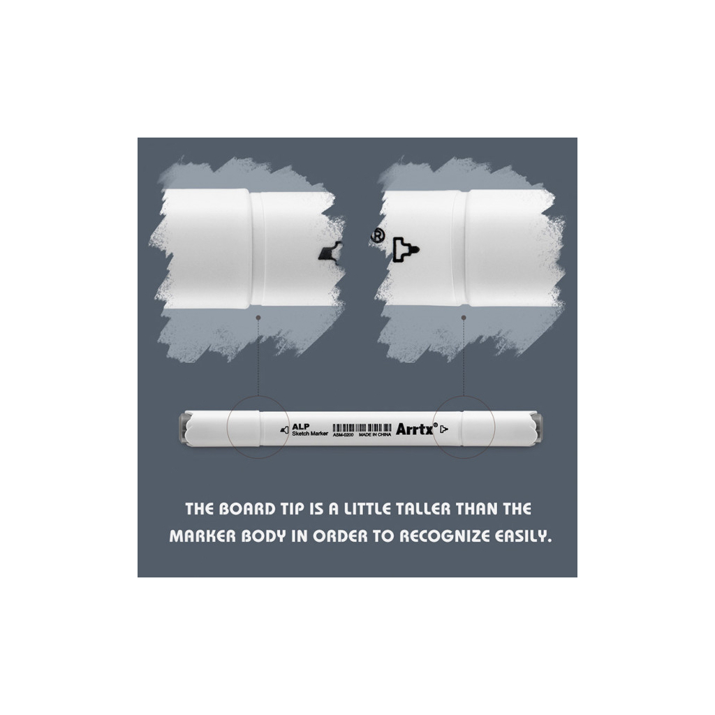 Художній маркер Arrtx Спиртові Alp ASM-02GY 32 кольори Сірі відтінки (LC302277) - зображення 3