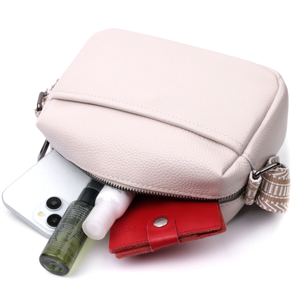 Сумка Vintage Жіноча на одне відділення з натуральної шкіри Біла (22602) - зображення 10