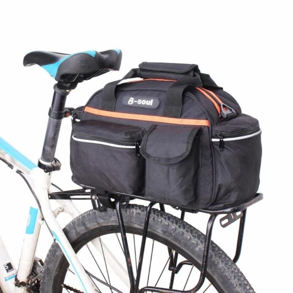 Велосумка на багажник Bravvos BC-BG163 40х16х21cm 15л Black/Orange (BIB-050) - зображення 2