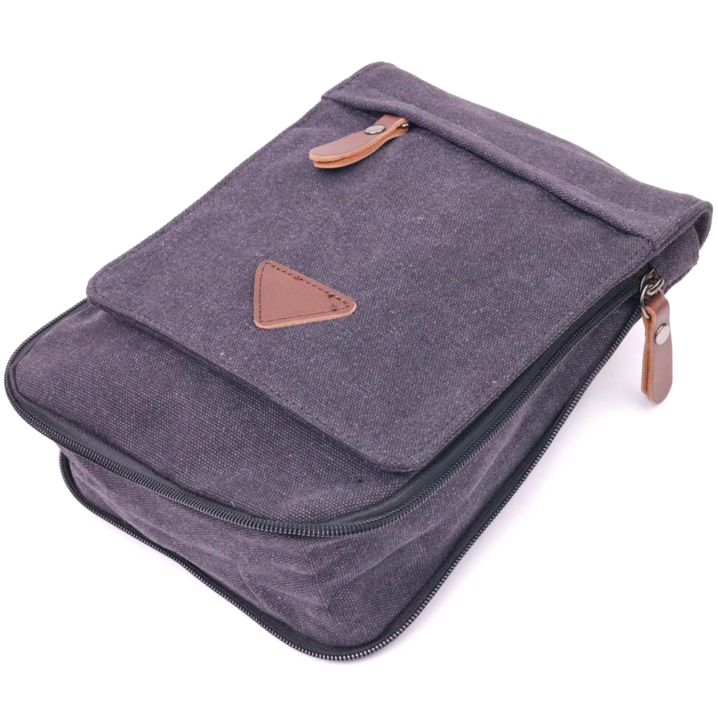 Сумка Vintage Вертикальна чоловіча текстильна Чорна (21265) - зображення 5