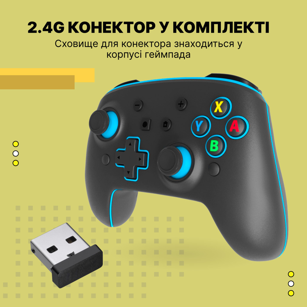 Геймпад GamePro MG1200 Wireless Black-Blue (MG1200) - зображення 9