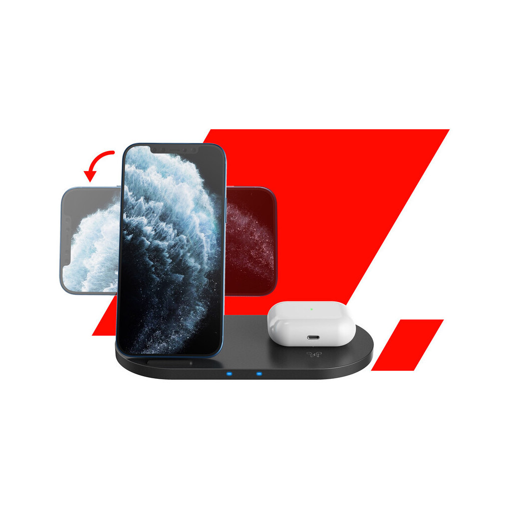 Зарядний пристрій Canyon 2in1 Wireless 10W/7.5W/5W Type-C 1.2 m (CNS-WCS202B) - изображение 5