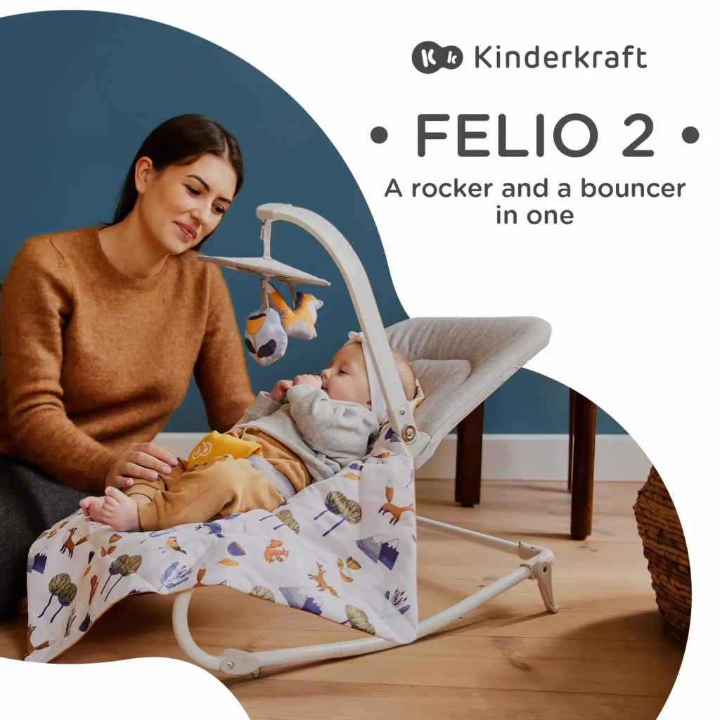 Крісло-гойдалка Kinderkraft шезлонг Felio 2 Forest Yellow (5902533921102) - зображення 5