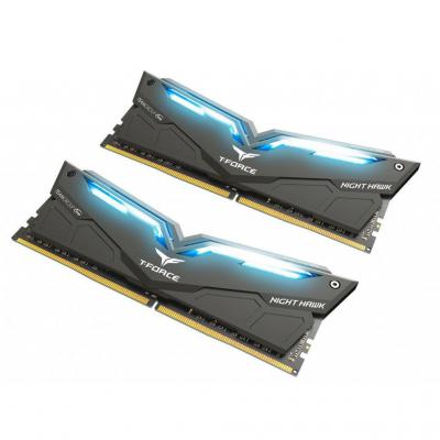 Модуль пам'яті для комп'ютера DDR4 32GB (2x16GB) 2666 MHz T-Force Night Hawk Black LED/Blu Team (THBD432G2666HC15BDC01) - зображення 2