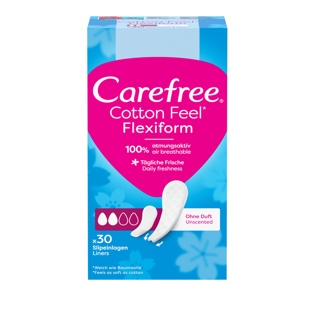 Щоденні прокладки Carefree Cotton Feel FlexiForm 30 шт. (3574661257044) - зображення 1
