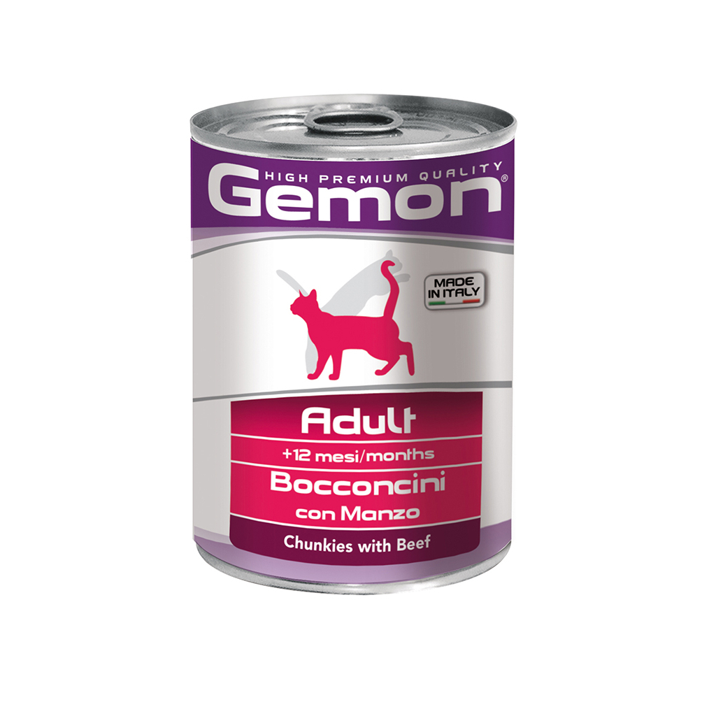 Консерви для котів Gemon Cat Wet Adult яловичина 415 г (8009470300704) - зображення 1