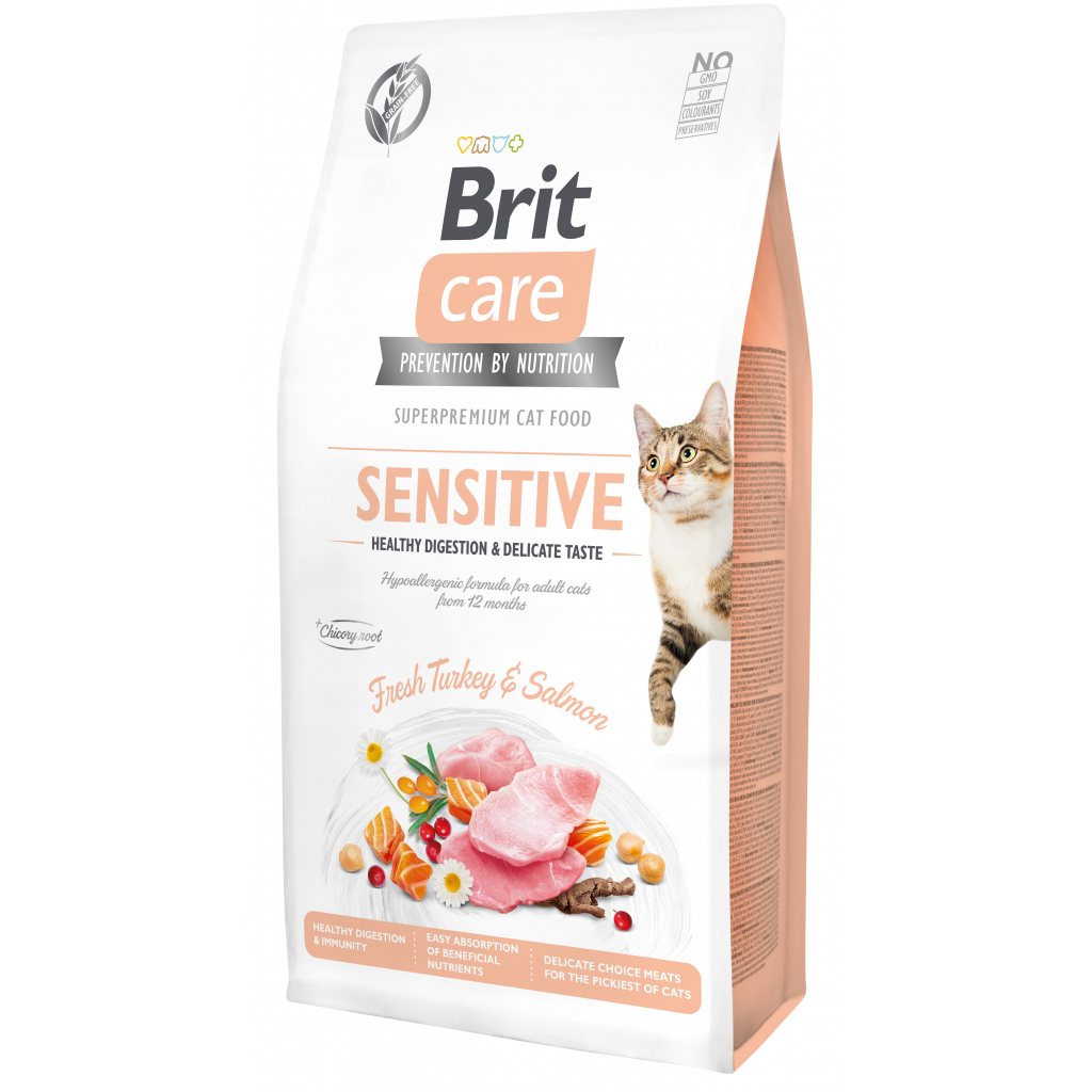 Сухий корм для кішок Brit Care Cat GF Sensitive HDigestion and Delicate Taste 7 кг (8595602540693) - зображення 1