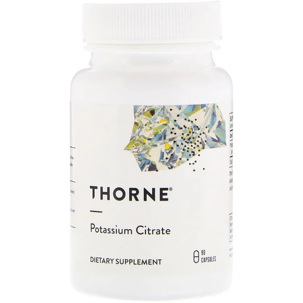 Мінерали Thorne Research Калій Цитрат, Potassium Citrate, 90 капсул (THR-24002) - зображення 1