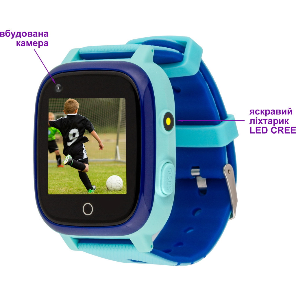 Смарт-годинник Amigo GO005 4G WIFI Kids waterproof Thermometer Blue (747017) - зображення 4