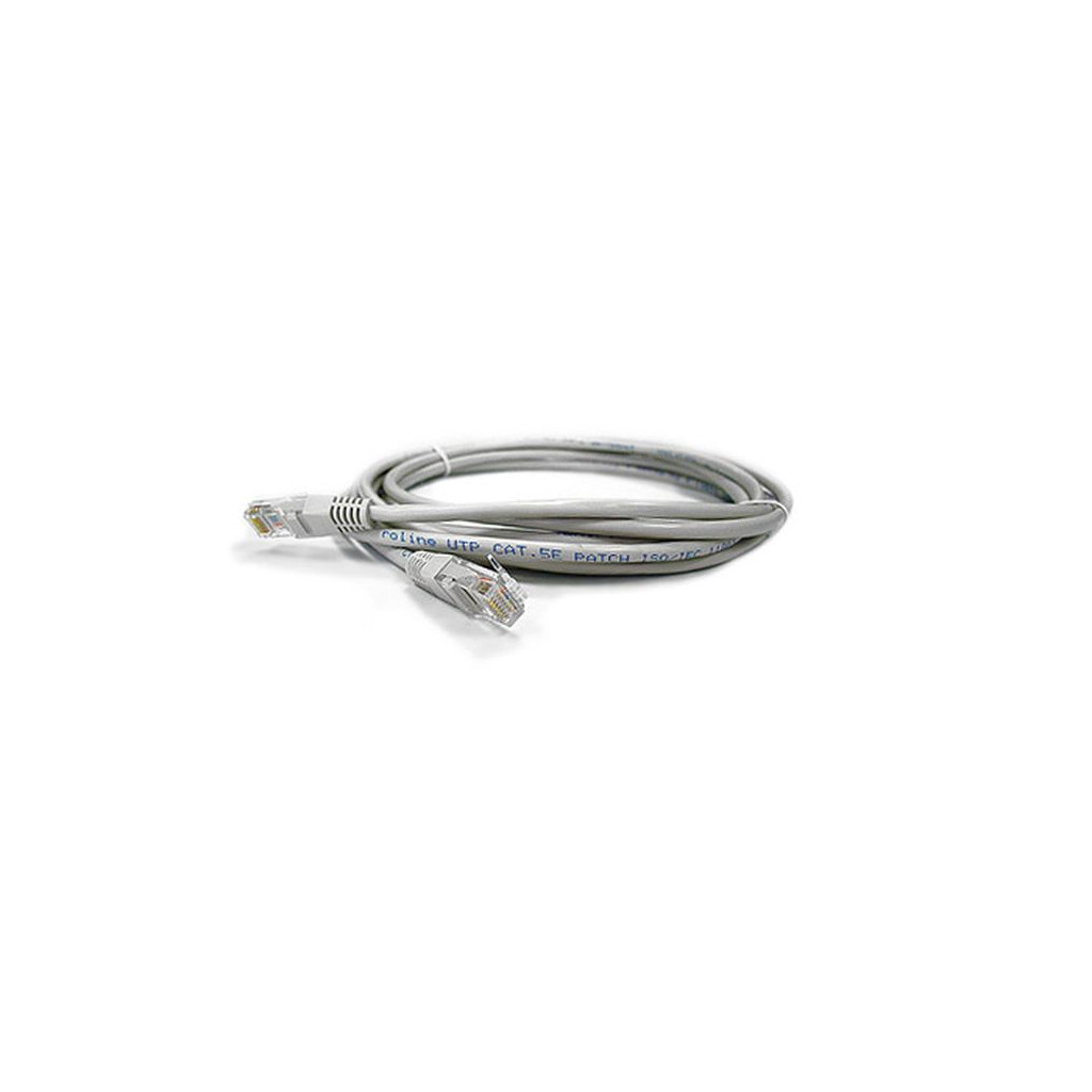 Патч-корд Kingda 1м, UTP, cat.5e, CU, 24AWG, grey (KD-PAUT3100GY) - зображення 1