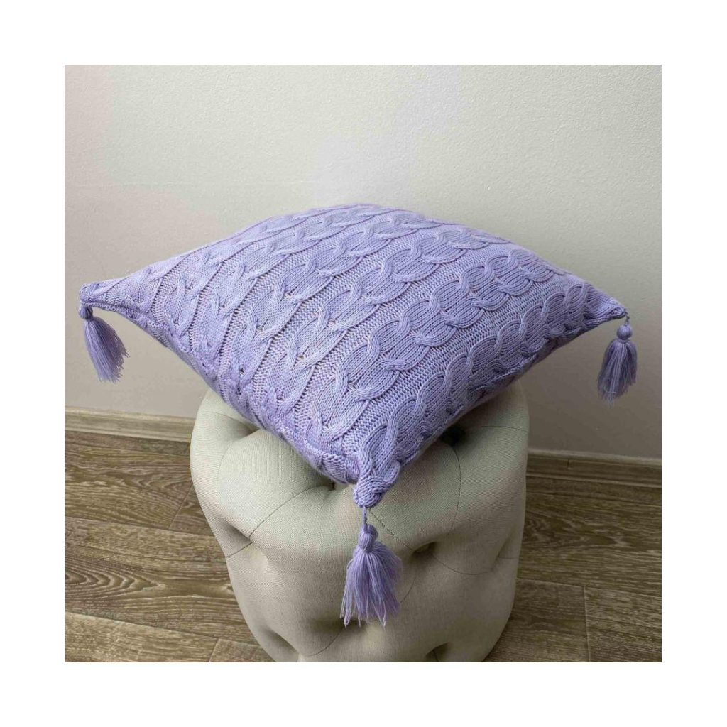 Наволочка Прованс декоративна в'язана Глорiя коси Лаванда 45х45 (022014) - зображення 2