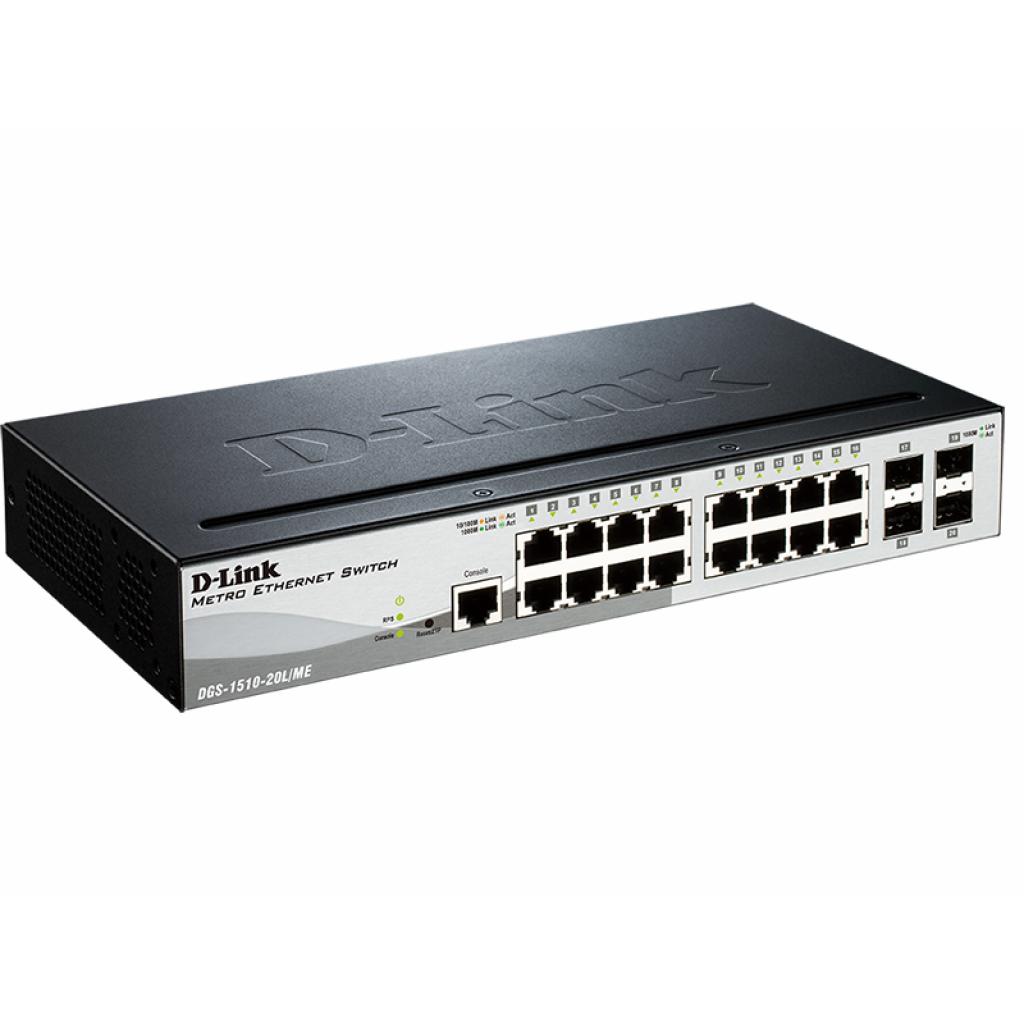 Комутатор мережевий D-Link DGS-1510-20L/ME - зображення 2