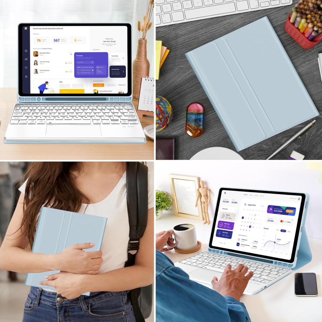 Чохол до планшета BeCover Keyboard+TouchPad Samsung Tab A9 Plus SM-X210/SM-X215/SM-X216 11.0" Light Blue (712414) - зображення 6