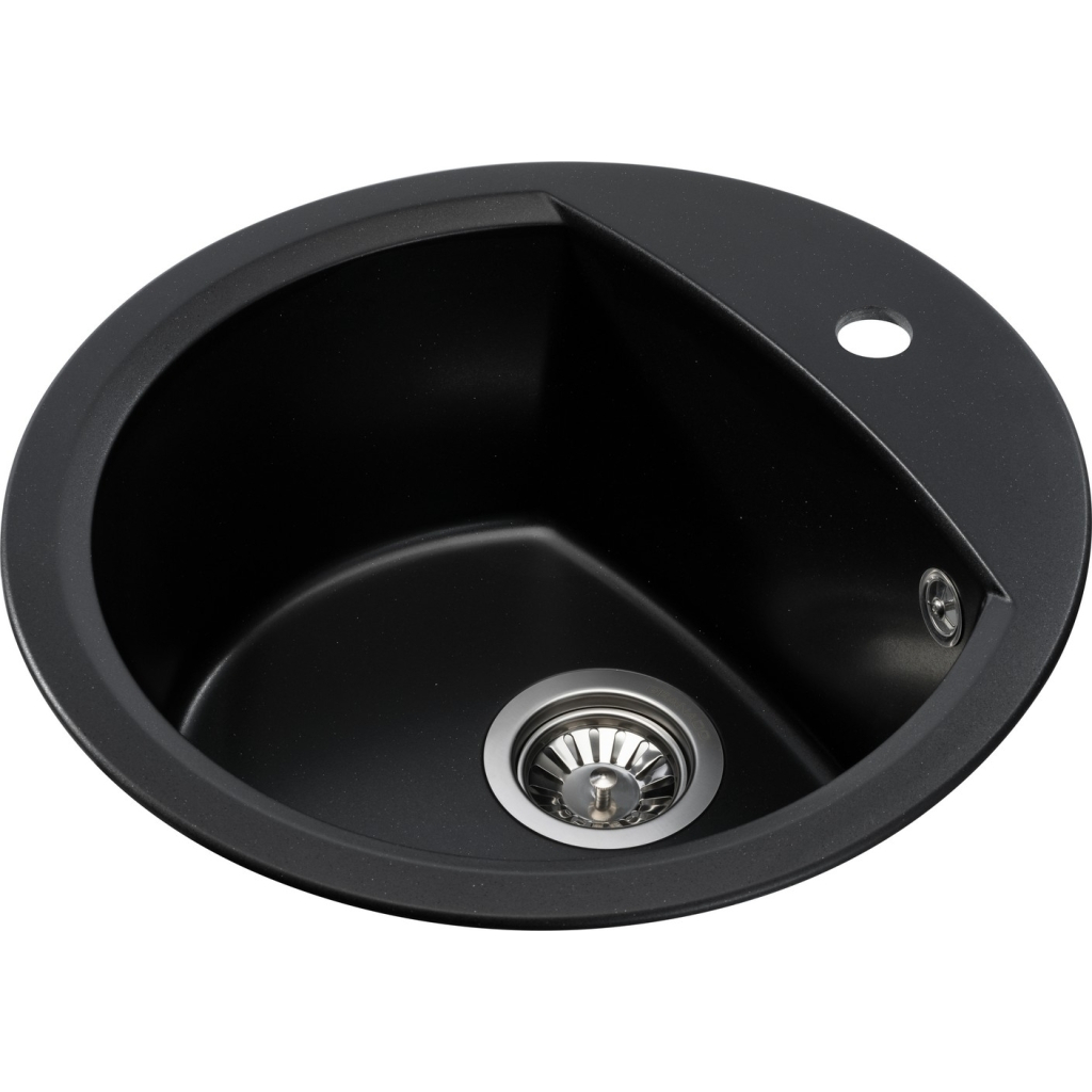 Мийка кухонна GRANADO RONDA black shine з сифоном (470*490mm.) (gr2201) - зображення 2