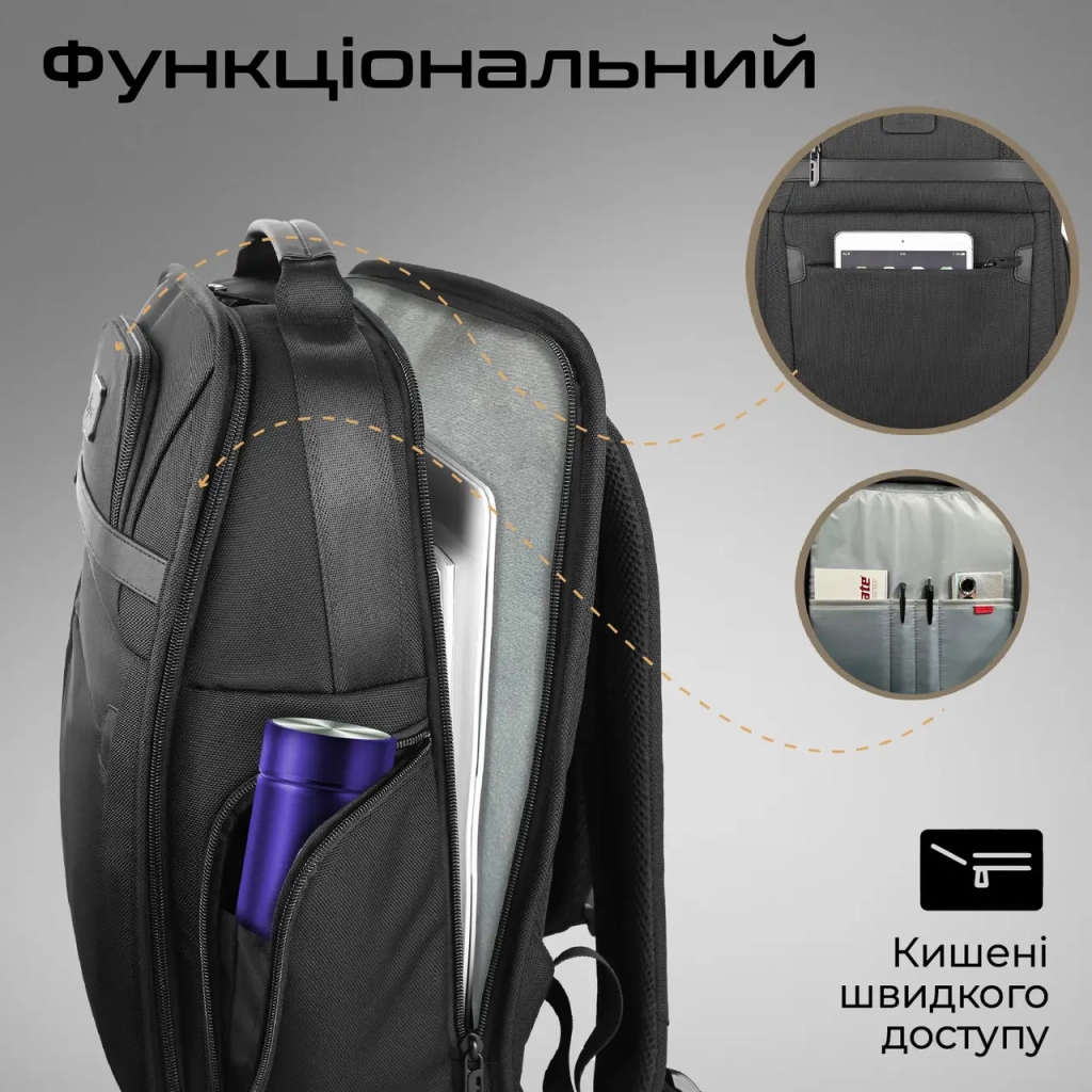 Рюкзак для ноутбука Promate 15.6" Paramount-BP Black (paramount-bp) - зображення 2