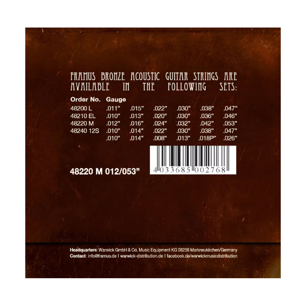 Струни для гітари Framus Bronze Medium (12-53) (48220 M) - зображення 2
