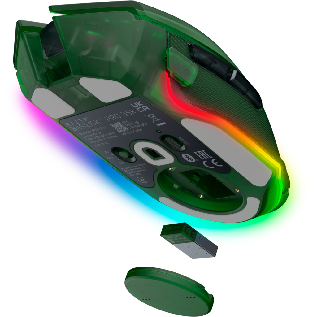 Мишка Razer Basilisk V3 Pro 35K Wireless/Bluetooth/USB Phantom Green (RZ01-05240300-R3G1) - зображення 4