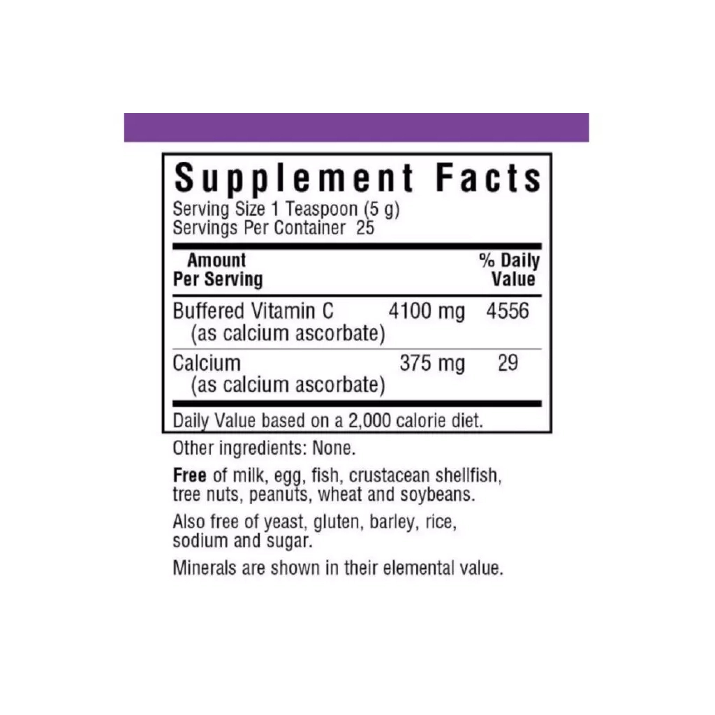 Вітамін Bluebonnet Nutrition Буферизований Вітамін С у Кристалах, Buffered C Crystals, 4,4 унції (BLB0544) - зображення 2