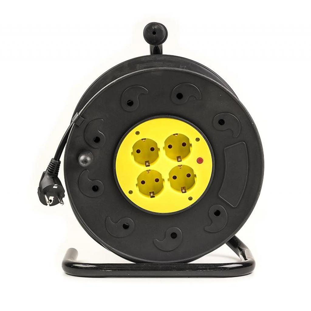 Мережевий подовжувач PowerPlant на катушке 50 м, 4 розетки (JY-2002/50) (PPRA10M500S4) - зображення 3