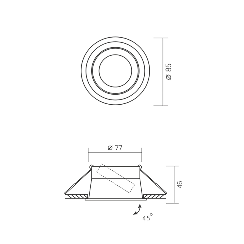 Світильник точковий Videx під лампу GU10 врізний Круглий Чорний (VL-SPF09R-B) - изображение 2