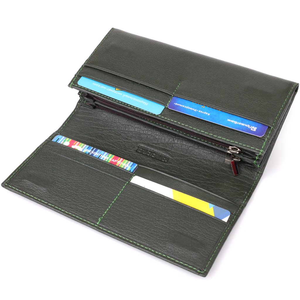 Гаманець ST Leather З натуральної шкіри Зелений (23067) - изображение 8