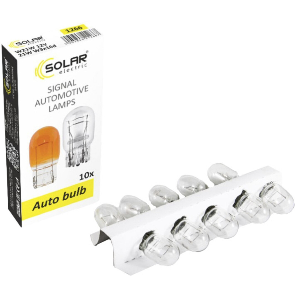 Автолампа SOLAR W21W 12V W3x16d (1266) - зображення 2