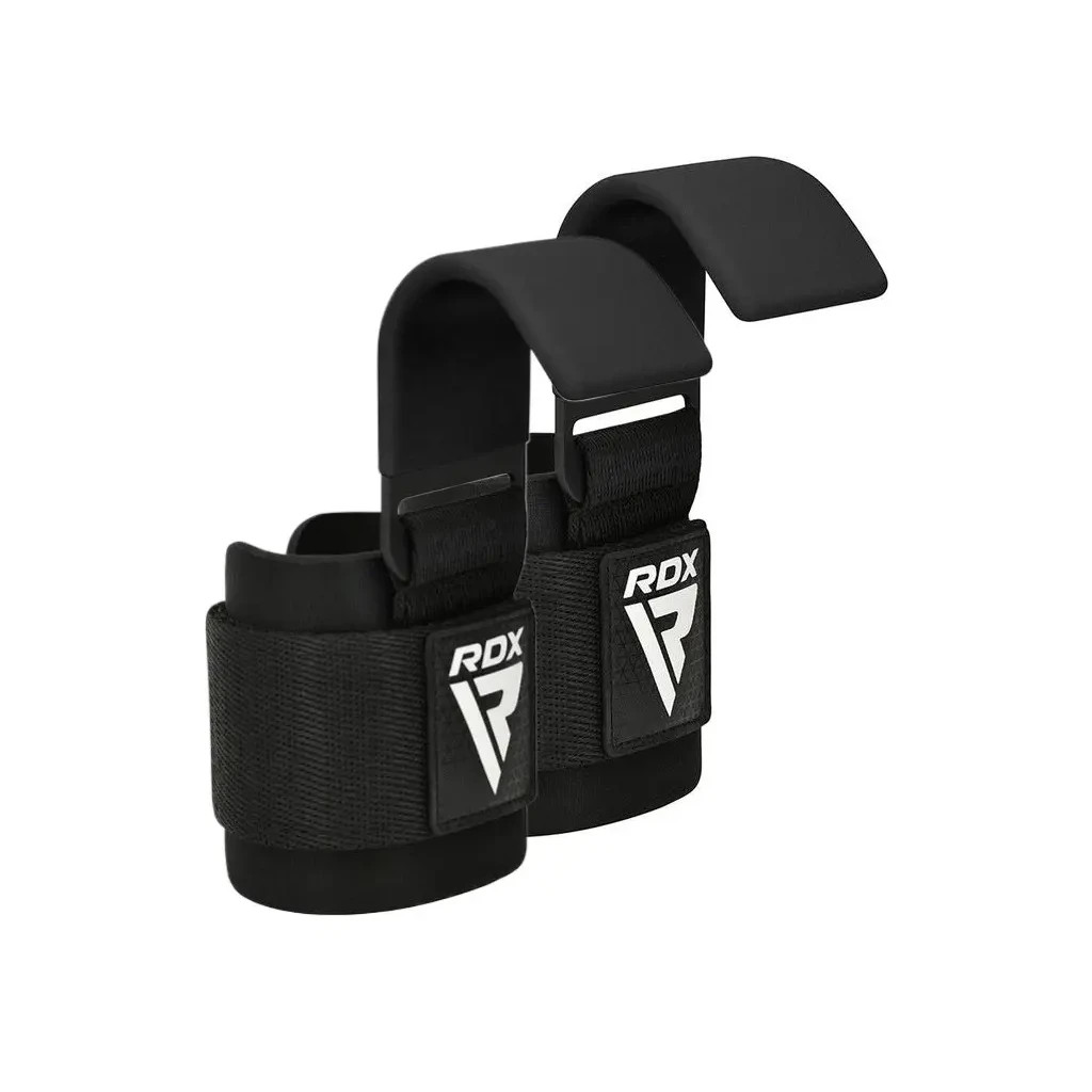 Гаки для тяги на зап'ястя RDX W5 Gym Hook Strap Black Plus (WAN-W5B+) - зображення 1