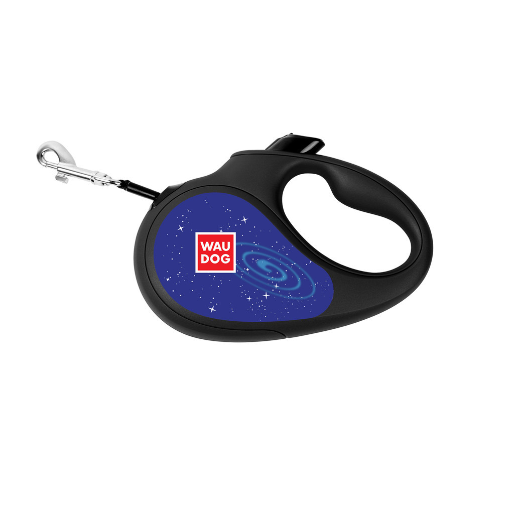 Повідок для собак WAUDOG R-leash "Ракета" світловідбивна стрічка М до 25 кг 5 м чорний (8125-0125-01) - зображення 3