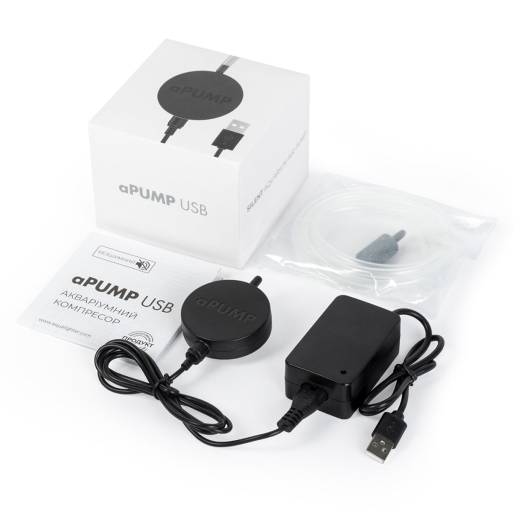Компресор для акваріума Aqualighter aPUMP USB (5V) безшумний до 100 л (7910) - изображение 5