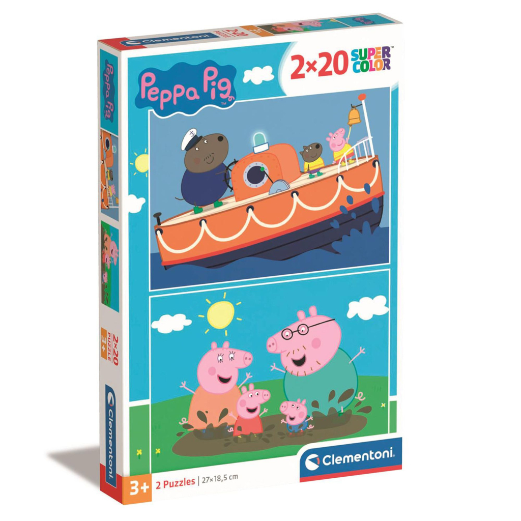Пазл Clementoni 2 в 1 Peppa Pig, 2 по 20 елементів (24797) - зображення 1