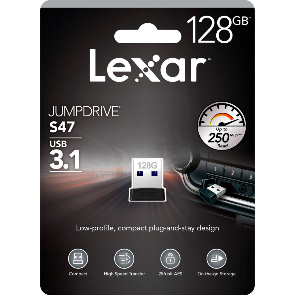 USB флеш накопичувач Lexar 128GB S47 USB 2.0 (LJDS47-128ABBK) - зображення 4