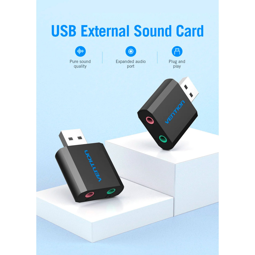 Звукова плата Vention Audio USB 2х3,5mm jack Metal (VAB-S17-B) - изображение 12