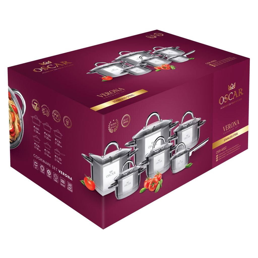 Набір посуду Oscar Verona 12 предметів (OSR-4002/n) - зображення 10